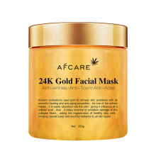 Máscara Facial Marca Própria 24K Folha de Máscara Facial Fabricação Máscara Hidratante Ouro 24K